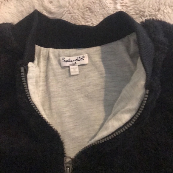 Girls Splendid faux fur bomber jacket - Picture 3 of 6